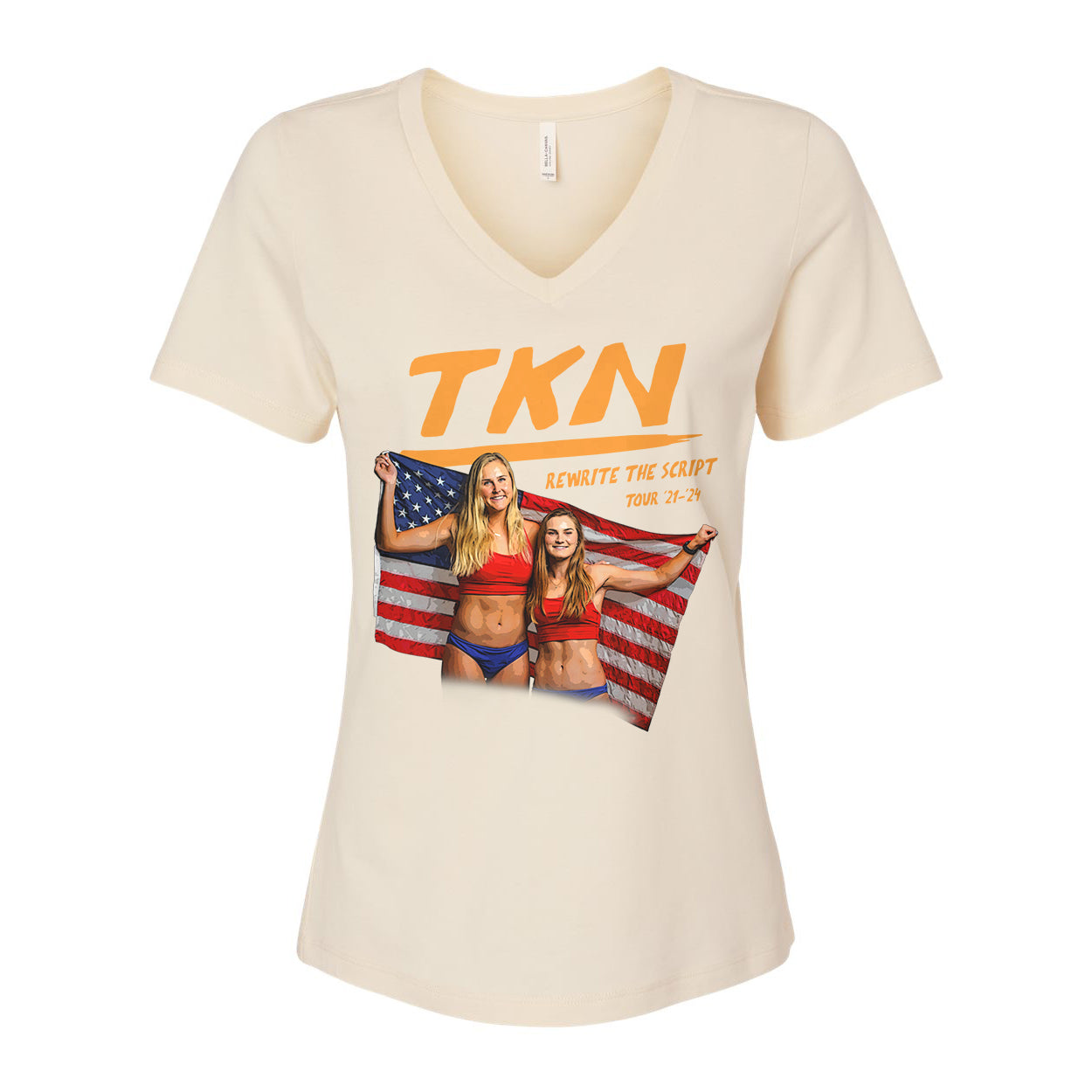 World Tour Ladies Relaxed V-neck Tee