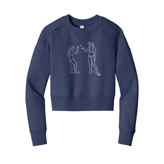 Ding Ladies' Fleece Cropped Crew