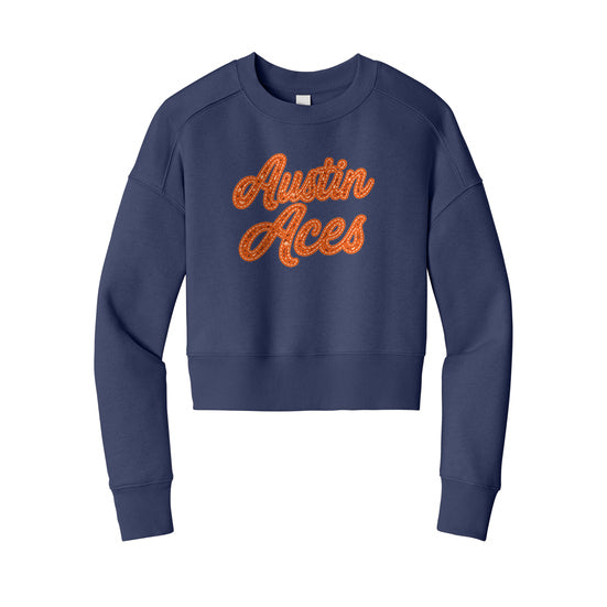 Austin Aces Ladies' Fleece Cropped Crew