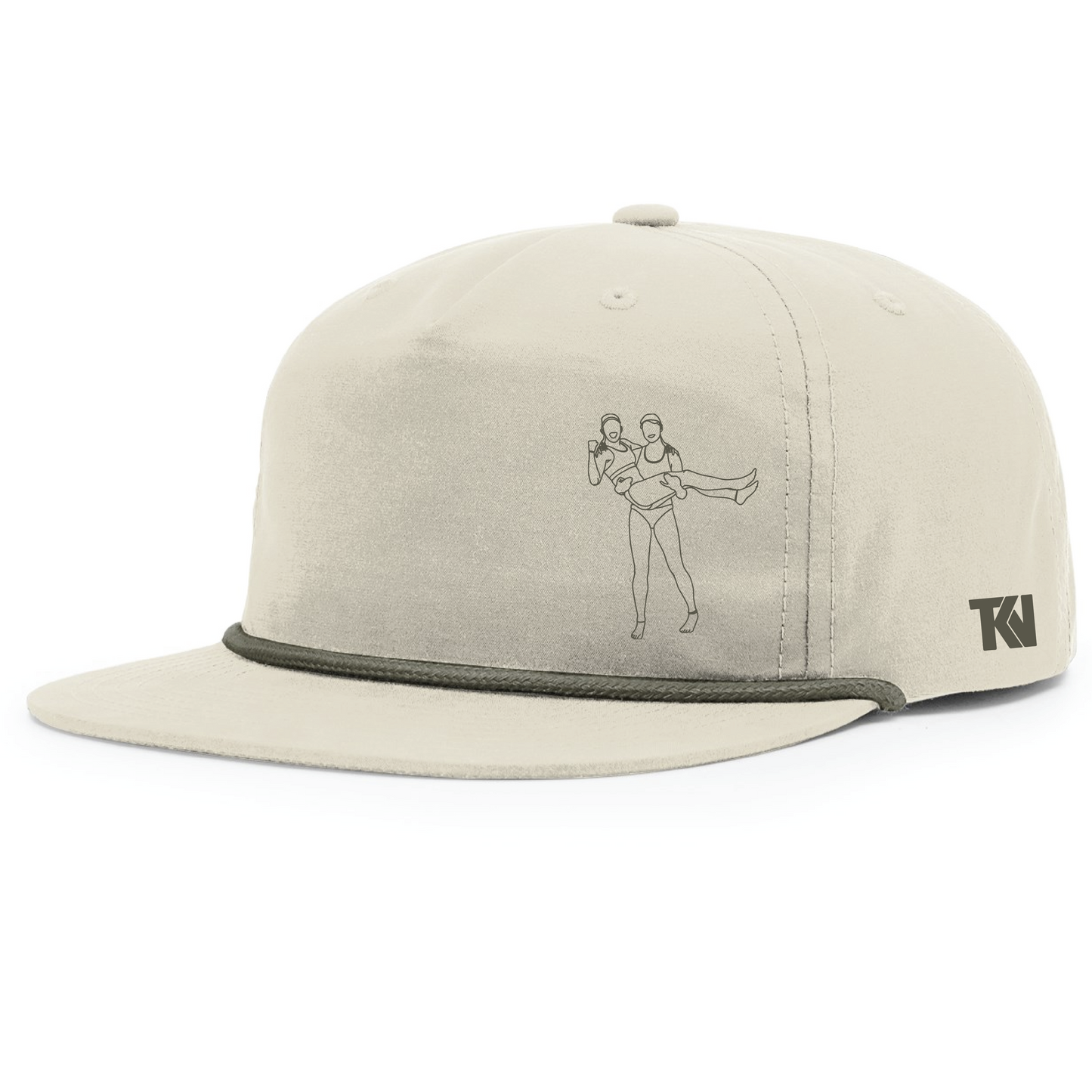 T holding K Flatbill with Rope