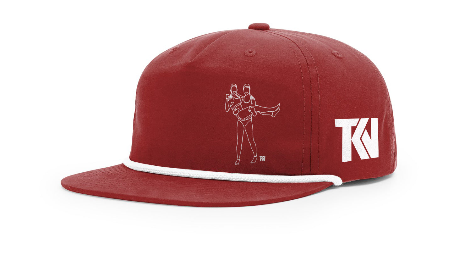 T holding K Flatbill with Rope