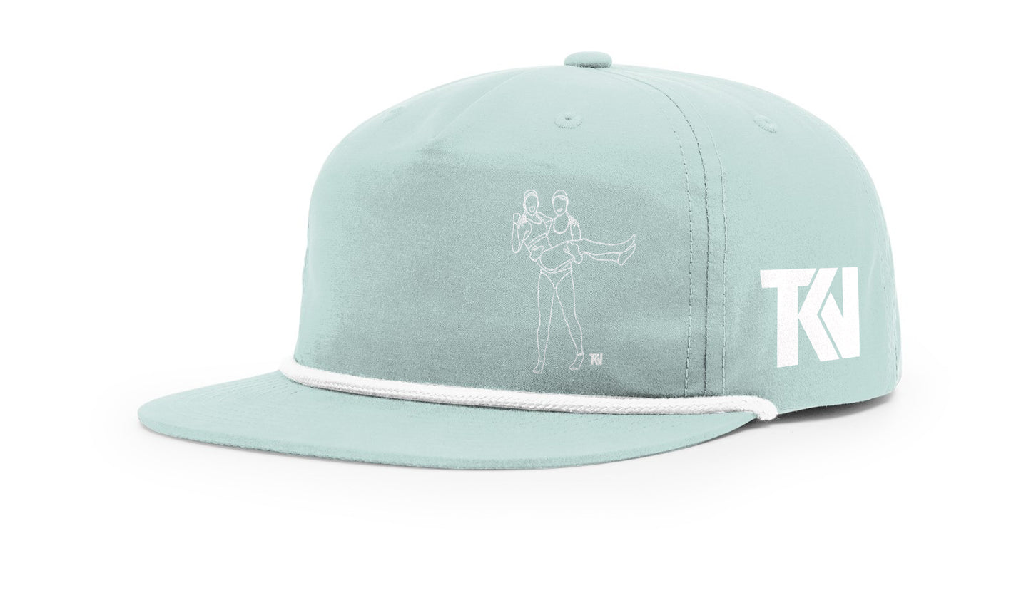 T holding K Flatbill with Rope