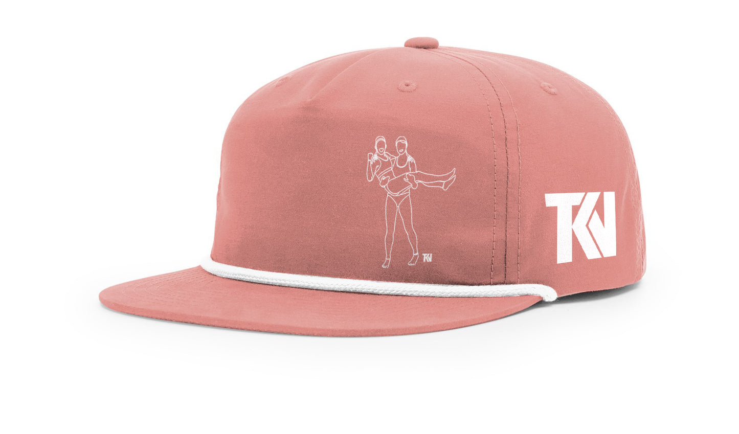 T holding K Flatbill with Rope