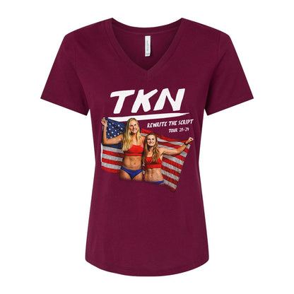 World Tour Ladies Relaxed V-neck Tee