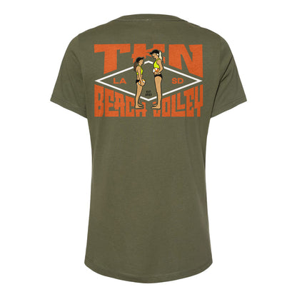 Big Buddy, Little Buddy Ladies Relaxed V-neck Tee