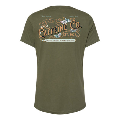 Pristine Caffeine Ladies Relaxed V-neck Tee