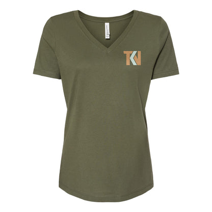 Pristine Caffeine Ladies Relaxed V-neck Tee