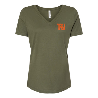 Big Buddy, Little Buddy Ladies Relaxed V-neck Tee