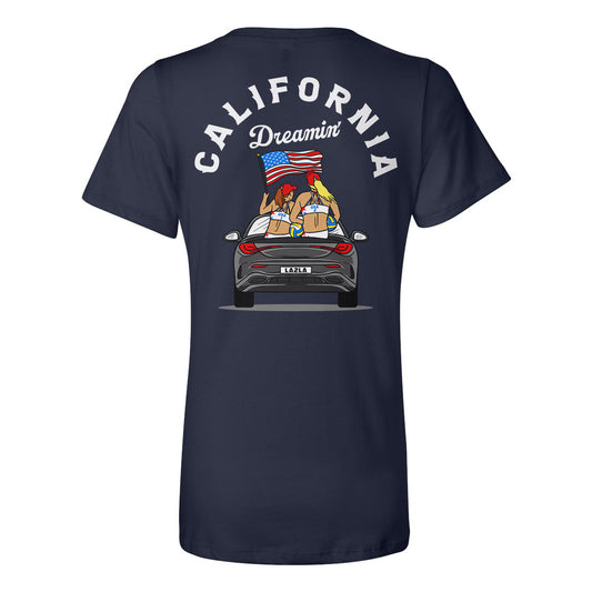 California Dreamin' Ladies Relaxed V-neck Tee